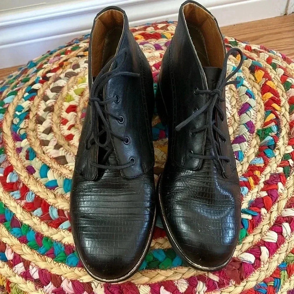 Ariat black croc leather ankle  boots - Picture 2 of 8